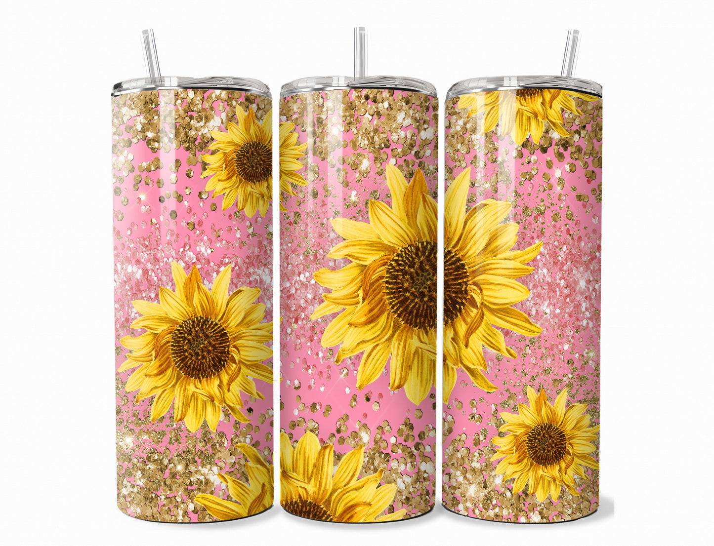 Sunflowers Pink and Glitter