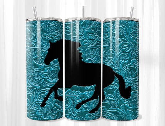 Horse in Teal and Leather