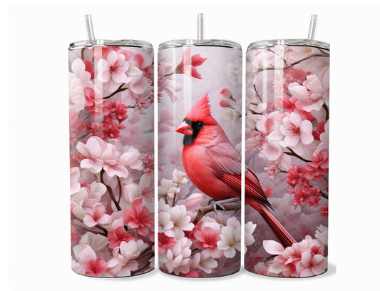 Cardinals with Flowers