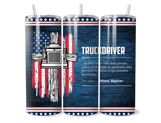 Truckdriver with Flag